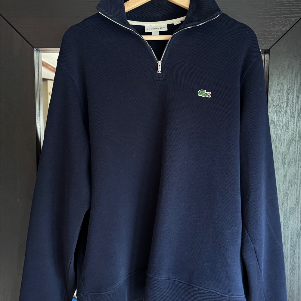 Lacoste Dark Blue Quarter-Zip Pullover